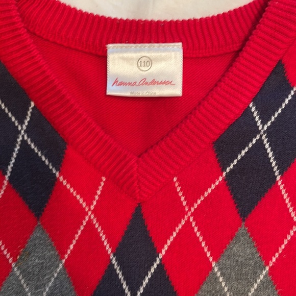 Bundle of 2 Preppy Holiday Sweaters 1 4T Tommy Hilfiger, 1 5T Hanna Andersson - Picture 4 of 7